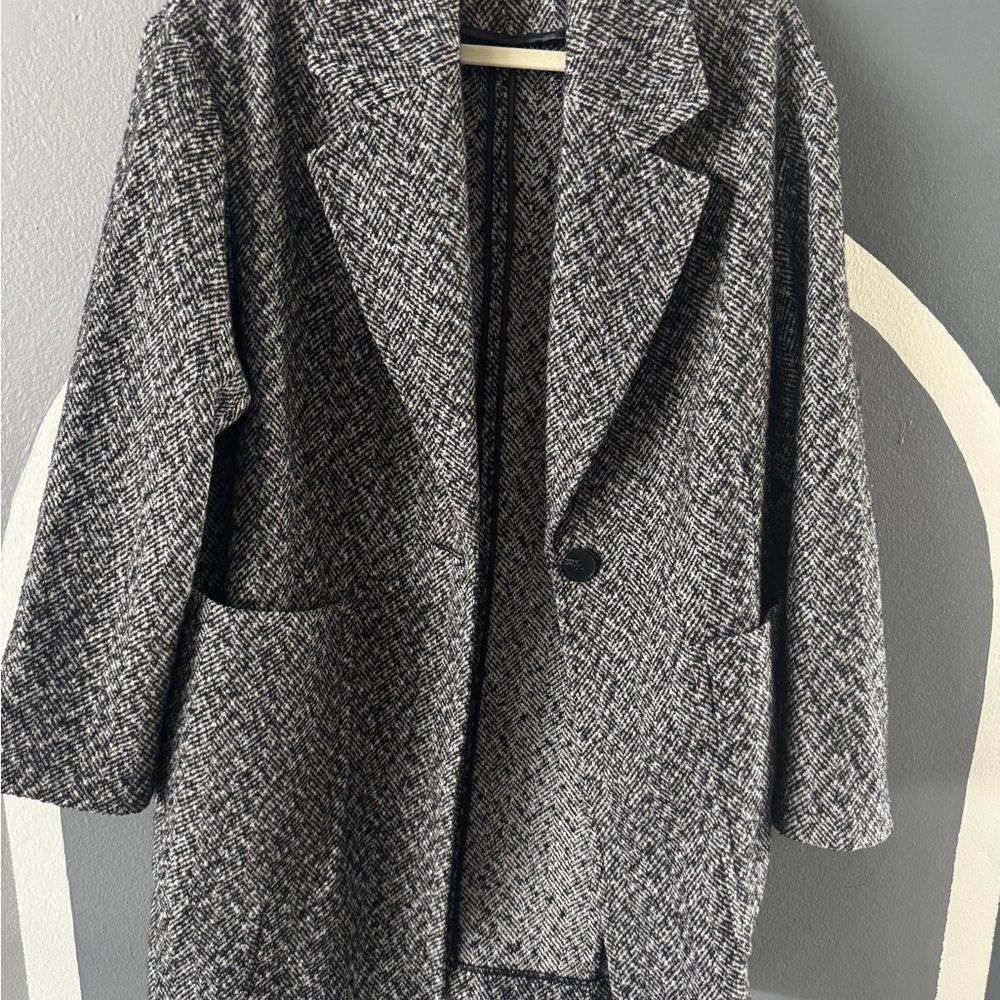 Topshop Monochrome Herringbone Blazer